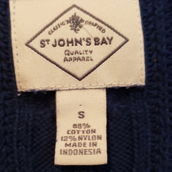 Royal blue cable knit sweater v-neck size small - Picture 2 of 6